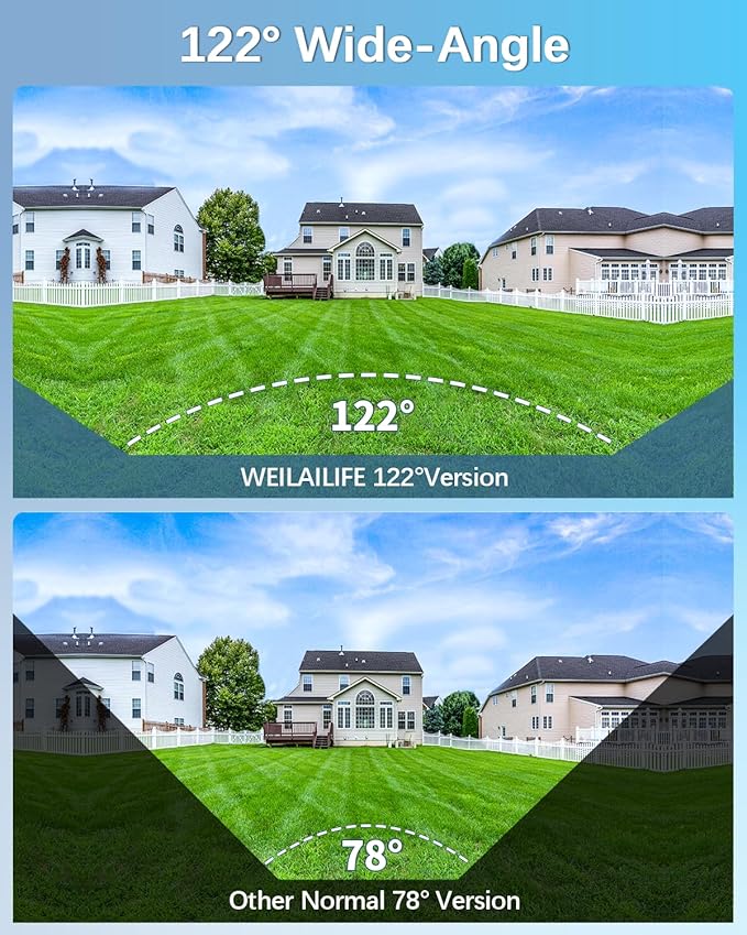 【122° Wide-Angle】 Outdoor Wired Security Camera System, Home Video Surveillance Systems, CCTV Cameras for Home, DVR Surveillance Kits