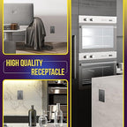 ENERLITES Elite Series Decorator Receptacle, Child Safe Tamper-Resistant Wall Outlet, Self-Grounding, Residential Grade, 15A 125V, 3-Pole, 3-Wire, UL Listed, 61501-TR-SG-10PCS, Space Gray, 10 Pack