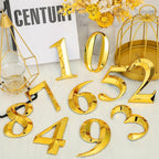 Jetec 10 Pcs House Numbers 3D Door Mailbox Numbers 0-9 Self Adhesive House Door Street Address Stickers for, Apartment, Office, Hotel Room, Mailbox Signs(4 x 2.5 Inches,Gold)