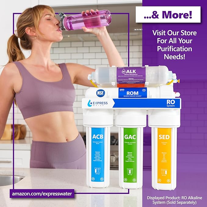 Express Water Whole House Iron & Manganese Water Filter Set – 3 Stage Water Filtration Replacement Kit – Sediment, Carbon Block, Iron & Manganese Reducing Filters – 5 Micron Water Filter 4.5 x 20 inch