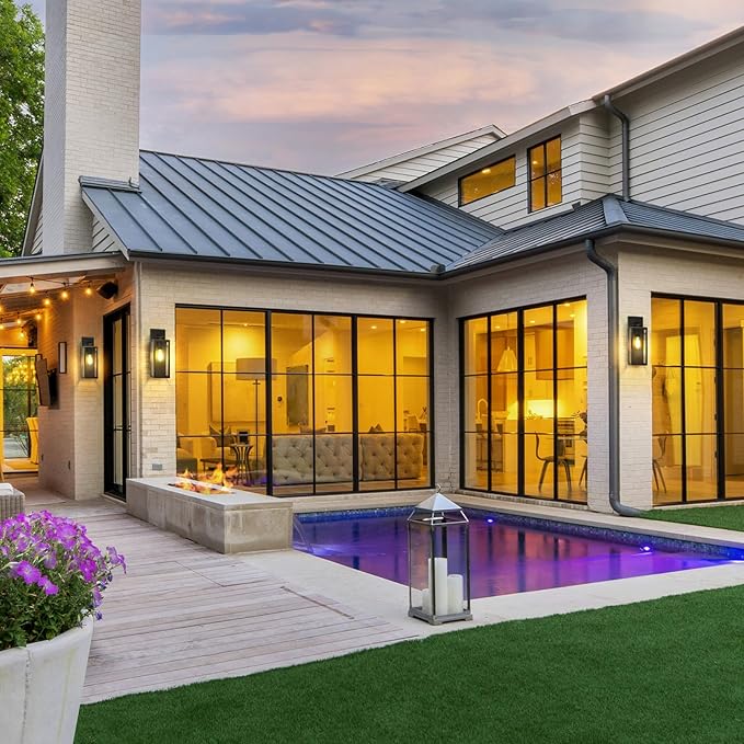 Large Size Outdoor Wall Light Fixtures, Exterior Lighting Fixtures Porch Sconces Wall Mounted, Waterproof Bronze Outdoor Wall Lanterns Lamps, Outside Lights for House Patio Front Door Entryway, 2-Pack