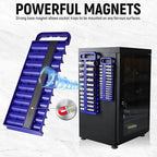 Magnetic Socket Organizer Set, 3-Piece Blue Portable Magnetic Socket Holder Tray, Heavy Duty Socket Racks For 1/2-inch& 3/8-inch& 1/4-inch Drive, Hold 76 Sockets - Fit Shallow&Deep Sockets