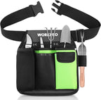 WORKPRO Garden Tool Belt, 5-Pocket Single Side Gardening Tool Pouch with Adjustable Waist Strap, Utility Garden Waist Bag for Women, Ideal for Gardening, Carpentry, and DIY Projects