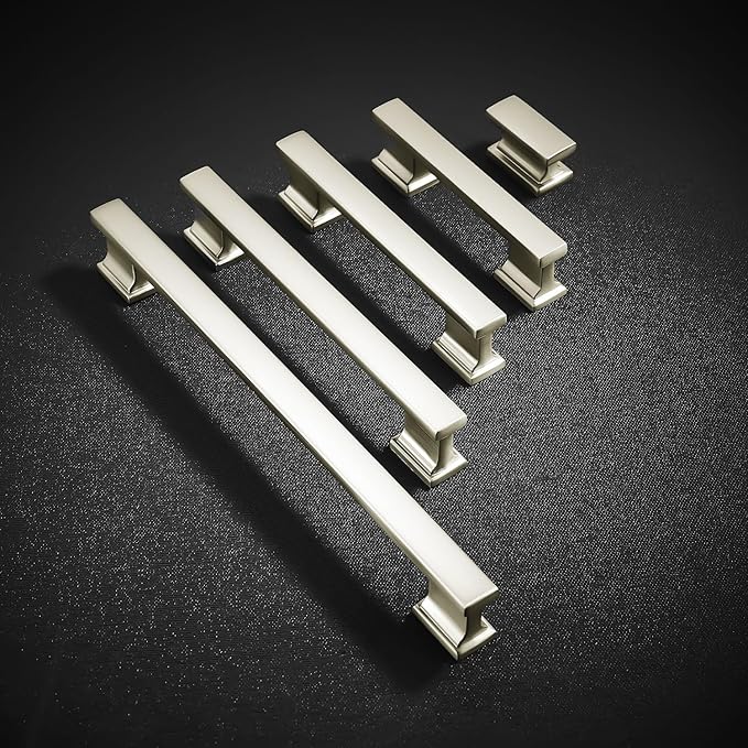 6 Pack 13.6 Inch Length|12.6 inch(320mm) Hole Center Brushed Satin Nickel Kitchen Cabinet Handles, Cabinet Pulls Kitchen Cabinet Hardware, Cupboard Pulls, Drawer Handles