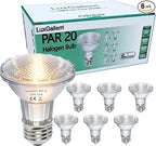 PAR20 Halogen Light Bulbs 6 Pack 120V 50w Dimmable, E26 Medium Base Flood Light Bulbs with 3000k Warm White,High Output Reflector for Kitchen Stove Hood and Range Hood Light Bulb.
