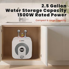 2.5 Gallons 110V 1500W Under Sink Instant Water Heater Mini Hot Water Heater Digital Display RV Hot Water Tank