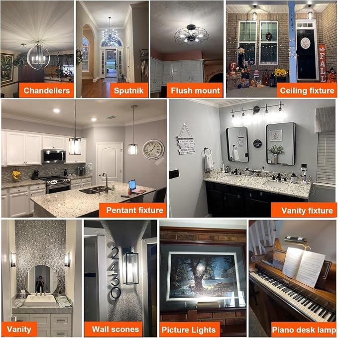 5 Inch E26 Led Bulb Equal 80 Watt, 4000k Neutral White Edison Bulb 6W Dimmable, 800LM T10 T9 Clear Glass Tubular Light Bulbs AC 120V for Chandelier Pipe Pendant Wall Light - UL Cert 4Pack