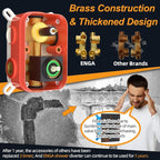 Enga Full Body Shower System with Body Jets, 12 Inch Powerful Rainfall Shower and Handheld Spray, Rough-in Mixer Valve Concealed Shower Faucet Set Complete, Matte Black