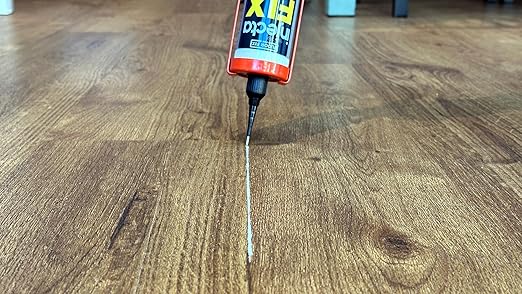 Precision 300ml from Floor-Fix Pro - Fix Loose Tiles - for Loose & Hollow Tiles, Wood, LVT & Laminate - Includes 1.9mm Syringe Tip - Adjustable to 6mm + Anti-Clog Performance (Pack of 4)