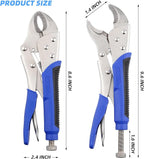 10-Inch Locking Pliers, Premium Alloy Steel Construction, Curved Jaw Locking Pliers with Wire Cutter, Quick Release, Fit for Clamping Twisting Welding