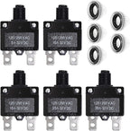 5PCS 5,10,15,20,30Amp Circuit Breakers with Manual Reset 32VDC,AC125-250V with Quick Connect Terminals