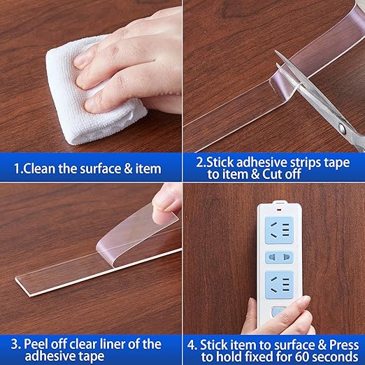 Nano Strong Mounting Adhesive Tape Double Sided Tape Heavy Duty Removable Clear Two Sided Double Stick Wall Tape 0.78in*16.4ft