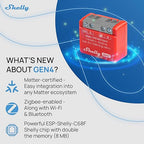 Shelly 1PM Mini Gen4 | Wi-Fi, Zigbee, Matter Smart Relay Switch with Power Metering, 1-Channel 8A | Home Automation | Alexa, SmartThings, Google, Apple HomeKit Compatible | iOS Android App (2 Pack)