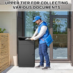 Package Delivery Boxes for Outside,Enlarged Porch Box for Packages with Coded Lock,Large Space,Waterproof,Cold-Rolled Steel Package Lock Box (19.7”x16.1”x33.5”)