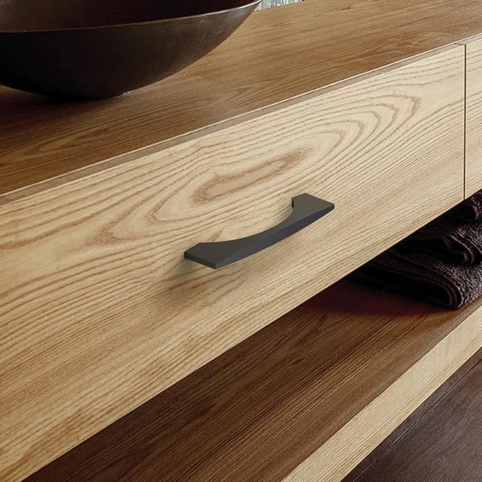 Asidrama 10 Pack 3.75 Inch(96mm) Matte Black Kitchen Cabinet Handles, Cabinet Pulls Kitchen Cabinet Hardware for Cupboard Drawer Pulls