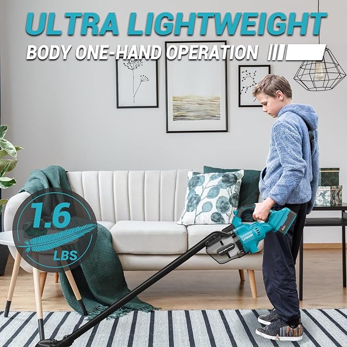 Cordless Vacuum Cleaner Compatible with 𝗠𝗔-𝗞𝗜𝗧𝗔 Battery, 20000Pa High Power Handheld Vacuum with HEPA Filter, 5 in 1 Portable Electric Vacuum With LED Light for Carpets, Floors&Cars (No Battery)