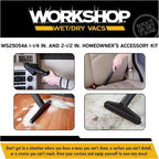 WORKSHOP Wet/Dry Vacs Vacuum Accessories WS25054A Homeowner DIY Kit for Wet Dry Vacuum Cleaners, 1-1/4-inch and 2-1/2-inch Shop Vacuum Attachments with 2-1/2-inch Hose Adapter, for General Cleaning