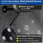 Enga 10 Inch + Dual 6-Inch Rain Shower System, Four Modes Diverter Shower Faucet with Handheld, Luxury Rain Mixer Shower Combo Set, Matte Black