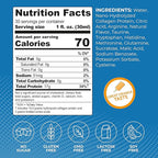 Liquid Collagen Protein Shot, 17g Clear Protein Nano-Hydrolyzed Grass Fed Collagen, 2g Arginine for Wound Support, Gluten Free, Sugar Free, 0g Carbs, Non GMO, Orange Creme, 30 fl oz Bottle