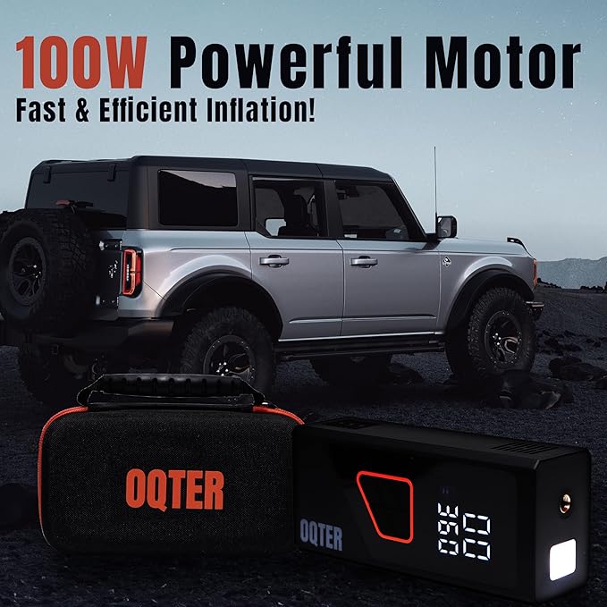 Tire Inflator Portable Air Compressor, 150PSI Portable Tire Inflator For Car, Air Pump for Car Tires with Tire Pressure Gauge Tools, 6000mAh Smart Pump Tire Inflator for Car, Motorcycle & Bike Pump