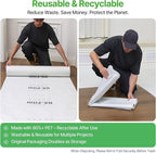 39" x200' Heavy-Duty Floor Protection | Construction Grade Carpet Protector | Drop Cloth Plastic Film for Hardwood Floors | Waterproof Painters Covering with No Residue(Summit White)