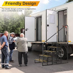 RV Steps with Handrail, Hot Tub Steps with Handrail, Portable Stairs Steps for 5th Wheel RV, Mobile Home Stairs Outdoor RV Step (5 Steps with 2 Handrails)