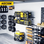 4-Pack 1.64x4ft Adjustable Garage Wall Shelving 1120lbs Load Capacity Heavy Duty Wall Mounted Storage Shelf Metal Floating Shelves for Garage(Black)