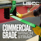 US Cargo Control 4" x 30' Winch Straps with D-Rings (10-Pack), 5,400 LBS Working Load Limit, Heavy Duty Flatbed Tie Downs, Green 4 Inch Straps for Flatbed Trailers, Trucks, and Cargo Securement