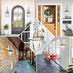 Outdoor Wall Lantern, 13.25IN Porch Lights Outdoor with Glass Shades, Large Waterproof Exterior Lighting Fixtures, Aluminium Outside Light for House Farmhouse Patio Doorway Garage (E26 Base Max 40W )