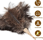 Extendable Cleaning Duster 94 Inch - Long Telescoping Ostrich Feather Dusters with Stainless Steel Extension Pole for High Ceiling Fan, High Ceilings,Roof Dusting