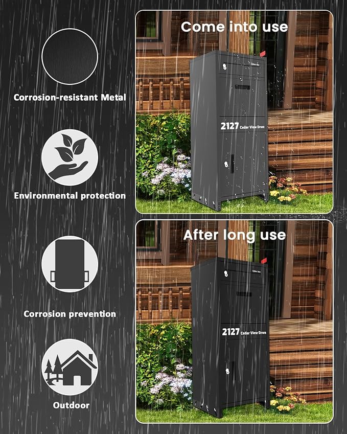 Package Delivery Boxes for Outdoor, Parcel Drop Boxes for Outside with Anti-Theft Design,Parcel Mailbox is Weatherproof, Rustproof,Suitable for Home/Office/Shop Need to be Installed(14.5*17.5*43 in)
