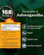 Herb Pharm Certified Organic Ashwagandha Extract for Energy and Vitality, Organic Cane Alcohol, 4 Ounce