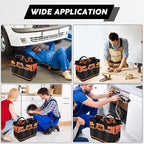 16 Inch Tool Bag Heavy Duty Tool Box Organizer, Portable Tool Organizers and Storage Bag, Tactical Toolbox with Anti-Slip Base & Adjustable Strap for Electrician, DIYer, HVAC, Mechanic