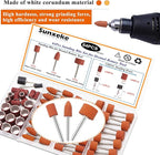 64Pcs Sanding Bits for Dremel Rotary Tools, 42Pcs Aluminum Oxide Grinding Stones Sanding Drill Bits (1/8 inch Shank) and Sanding Drums, Grinding Bits for Metal Rust Removal Polishing