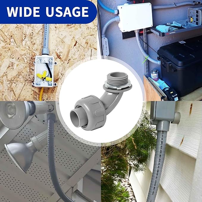 (1" Conduit Elbow 10 Pack) Yariwiz 1 inch Plastic Liquid Tight Conduit 90 Degree Elbow