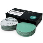 Serious Grit - 3-Inch 180 Grit Sanding Discs - Heavy-Duty Hook & Loop Film Discs - Sandpaper for Woodturning, Bowl Sanding & Power Tool Drill Attachment Sanding Pads - Pack of 50