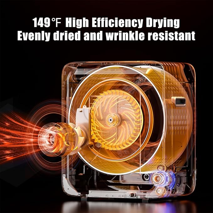 Auertech Portable Washer and Dryer Combo Set, 12 lbs Portable Clothes Dryers, 6 Drying Modes, 25 lbs Fully Automatic Washing Machine, 10 Wash Cycles, Compact Washer and Dryer for Apartment, RV, Dorm