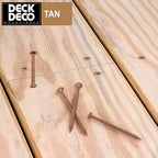 Wood Screws #8 x 1-5/8" 165pcs(Approx), Tan Ruspert Coating Exterior Deck Screws, Torx/Star Drive Flat Head,Twist Shank, Cut Tip/Thread, Bit Included, 1 lb/Box