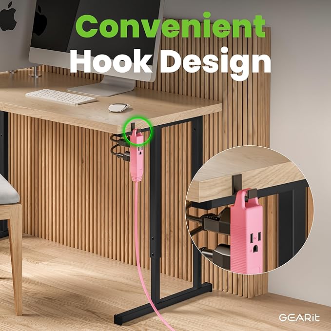 GEARit 360 Rotating Flat Plug Short Extension Cord with 3 Outlets (4ft, Pink) 16AWG/13A 3 Prong Wire, Outlet Saver for Home Office Dorm Room Essentials, ETL Certified