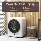 Auertech 1.5 Cu.Ft Portable Clothes Dryer, 850 W Front Load Electric Dryer Machine with Stainless Steel Drum, Simple Control Knob, Compact Tumble Dryer for Laundry Apartment, Dorm, RV, White