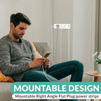 Power Strip with 3 AC Outlets, 30W USB-C Port, 2 USB-A Ports & 6ft Extension Cord – LED Indicator, Fast Charging for Laptops, Phones & More – Compact Design for Home, Office & Travel