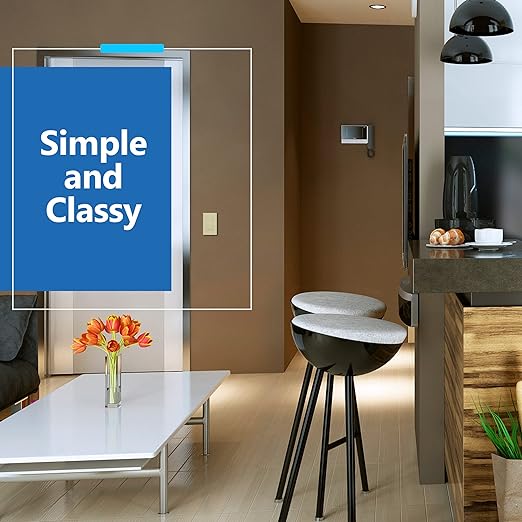 LIDER Minimalist Design Matte Finish Lighted Decorator Switch, Frameless Paddle Light Switch with Locator Light, Grounding Screw, 15A 125V, UL Listed, LS15-1P-I, Ivory