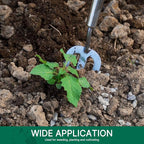 Berry&Bird Gardening Hand Fork, 22.6 Inches Long Handled Stainless Steel Weed Fork, Traditional Garden Hand Fork Tool with Ergonomic Ash Wood Handle for Weeding, Digging, Planting and Cultivating