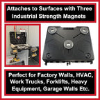 The OmniShelf Magnetic Portable Workstation + Toolbox, Computer & Laptop Stand, Multimeter Case, Utility Shelf w/ 50 lb Capacity, Hands Free Workstation Attaches to HVAC, Trucks & More (5 Count)