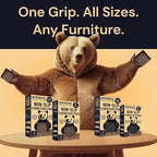 CasterMaster Non-Slip Furniture Pads for Hardwood Floors - 5 in x 5 in Pack of 4 - Black - Heavy-Duty Rubber Feet & Floor Protectors for Furniture - Noise-Dampening Anti-Skid Caster Cups