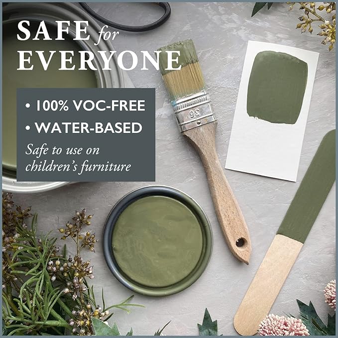 AMY HOWARD AT HOME Chalk-Based One Step Paint for Furniture, Cabinetry, Decor, Finish, and More | No Stripping, Sanding, or Priming | Dark Base | 32 Ounce | English Garden