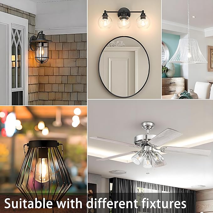 TJOY 6 Pack A19 Vintage LED Edison Bulbs, Dimmable Light Bulb 60W Equivalent, High Brightness 2700K Warm White, 8W E26 Standard Base, 800Lumens, CRI80+, Clear Glass Filament Bulb for Home, Farmhouse