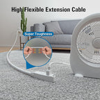 K KASONIC - 100-Feet 3 Outlet Extension Cord, ETL/UL Listed, 16/3 SJTW 3-Wire Grounded, 10 Amp 125 V 1625 Watts, Multi-Outlet Indoor/Outdoor Use, White