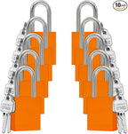 TRADESAFE Lockout Tagout Locks Set - 10 Orange Aluminum Loto Locks, Keyed Different Lock Out Tag Out Padlocks, 2 Keys Per Lockout Padlock, OSHA Compliant