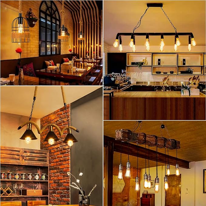 HESSION ST64 LED Edison Bulb - 4W Equivalent 40Watt, 4-Pack 2700K Warm White Light Bulbs, E26 Base Bulb- Easy Install, Vintage Decorative LED Light Bulbs for Home Light